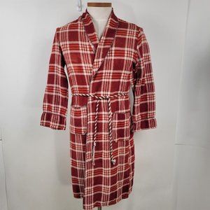 Vintage 1950s Beacon Red Plaid Blanket Robe Size S